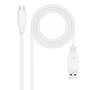 Nanocable Cable USB 2.0 USB-C a USB-A 3A Blanco 0.5 m